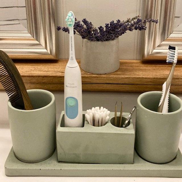 Bathroom Accessories Set, Concrete...