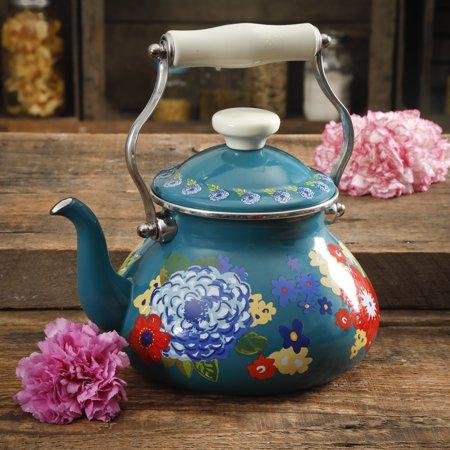 The Pioneer Woman Dazzling Dahlias 2 Quart Tea Kettle