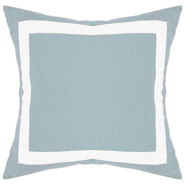 Hydrangea Light Blue Colorful Frame Pillow with White Ribbon Trim