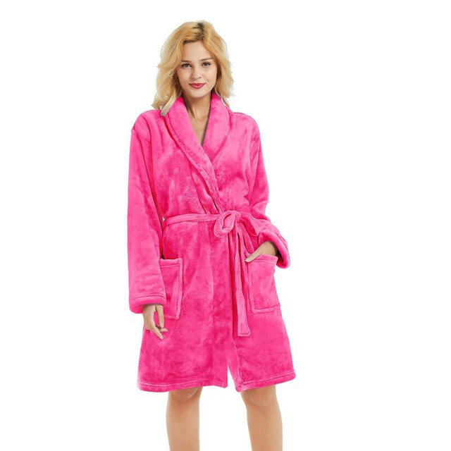 U2SKIIN Women Fleece Robe, Short Cozy Plush Robes for Womens Soft Shawl Collar Warm Spa Bathrobe