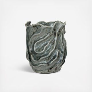 Organic Shaped Crackle Glazed Vase