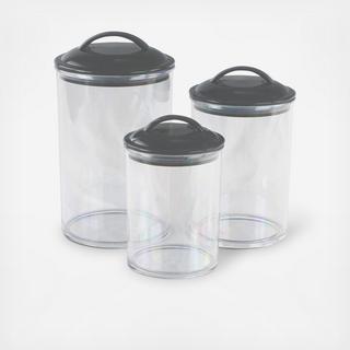Acrylic Storage Canisters, Set of 3