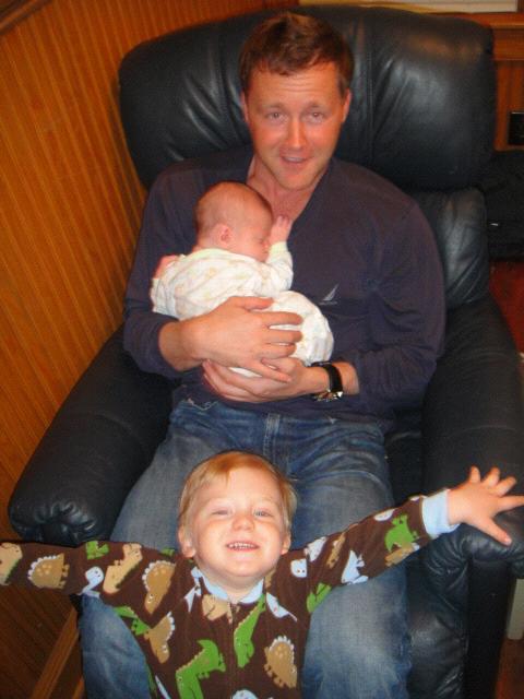 Sean with his newly born niece, Sophia and his proud nephew, Connor! (Old pic but a great one)