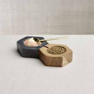 Hayes Marble and Wood Salt and Pepper Set