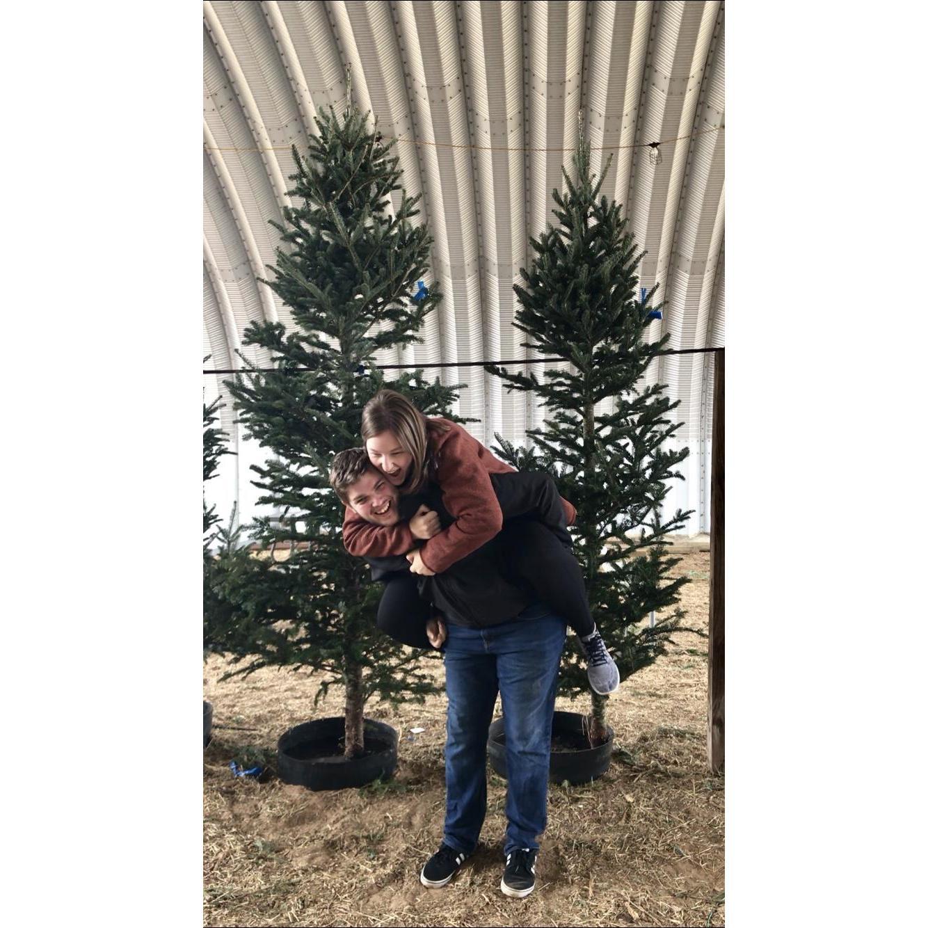 Our first Christmas living together and I convinced him we HAD to get a real tree