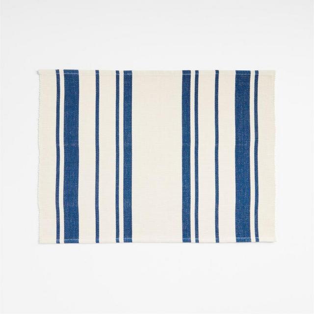 Kikoi Indigo Stripe Cotton Placemat
