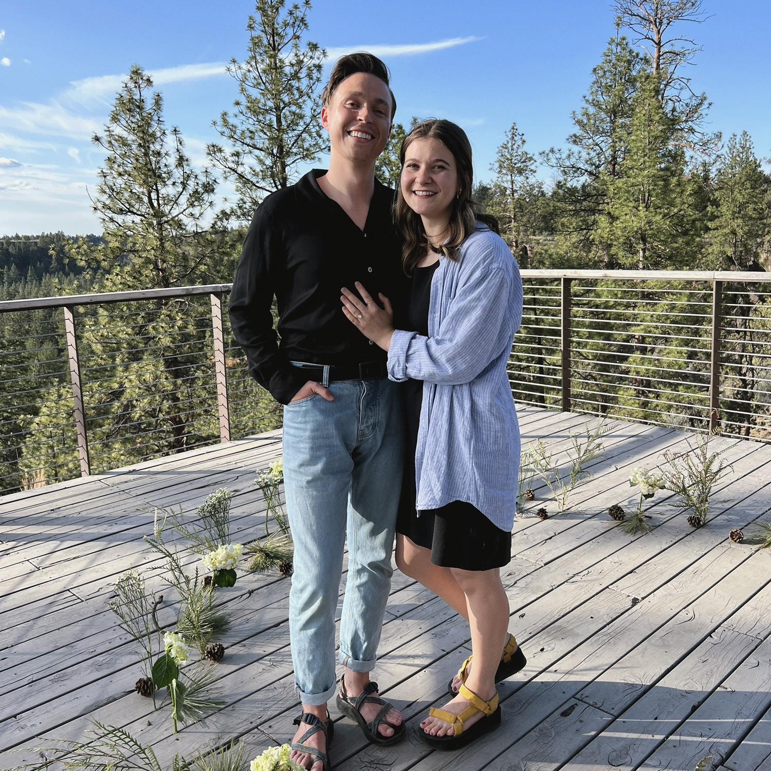 Moments after David popped the question at Riley Ranch Nature Reserve in Bend on May 28, 2023.