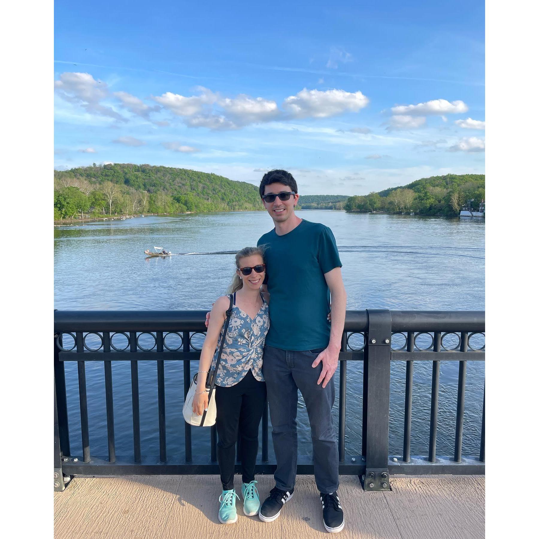 Two Year Anniversary of our first in-person date. Celebrating in New Hope and Lafayette. May, 2022