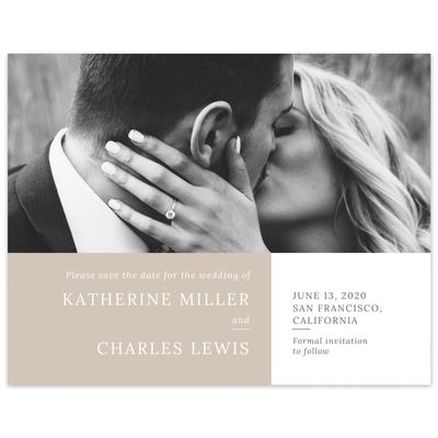 Tan, Brown Wedding Digital Save the Date - Stevens Landscape