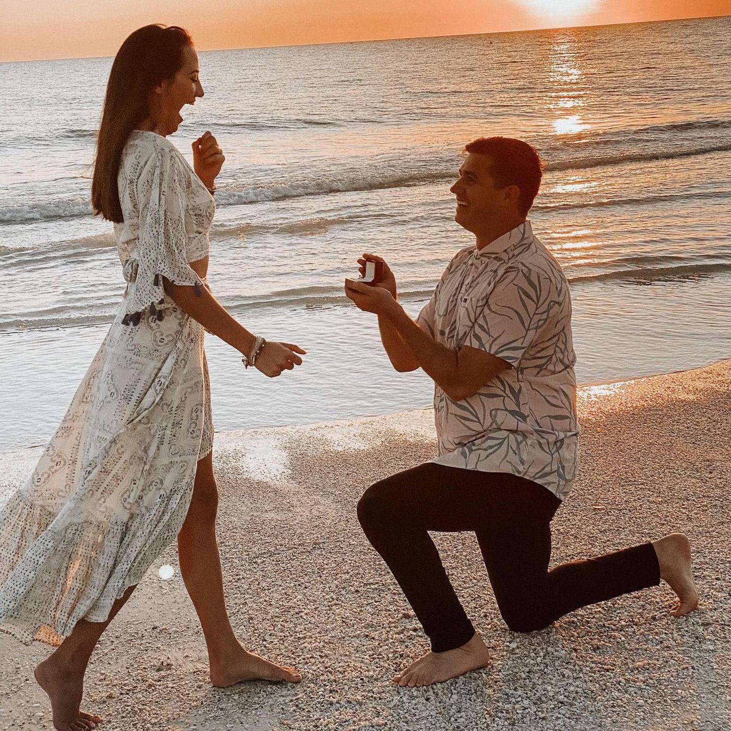 Live action shot of popping the question. Feb. 15, 2020