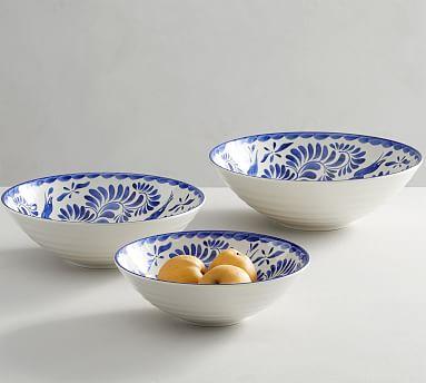Puebla Melamine Serving Bowls - Set of 3