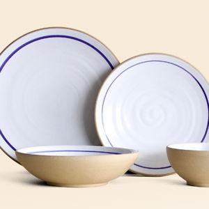 Coupe 4-Piece Place Setting - color Toasted Blue Banded