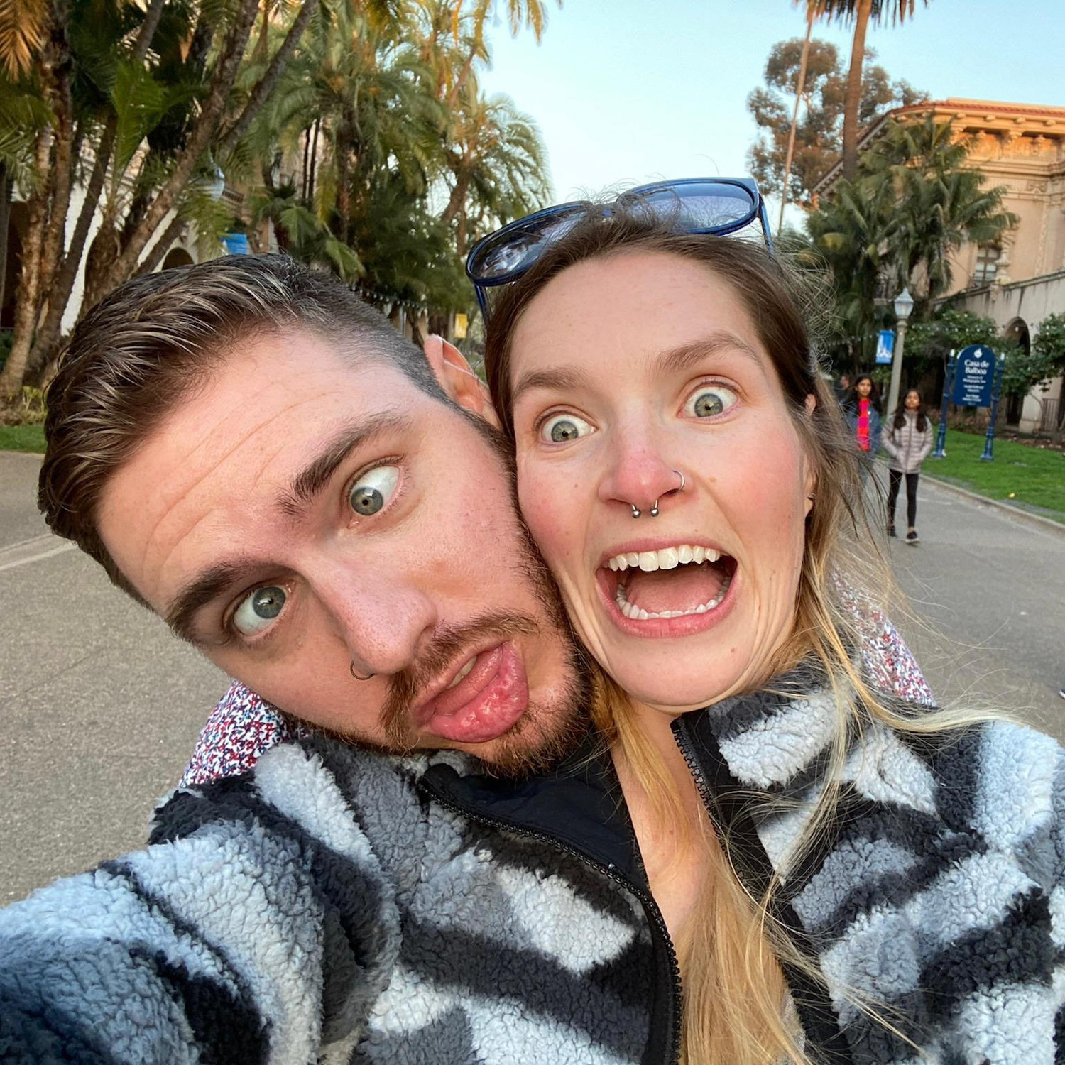 Goofing around in Balboa Park.