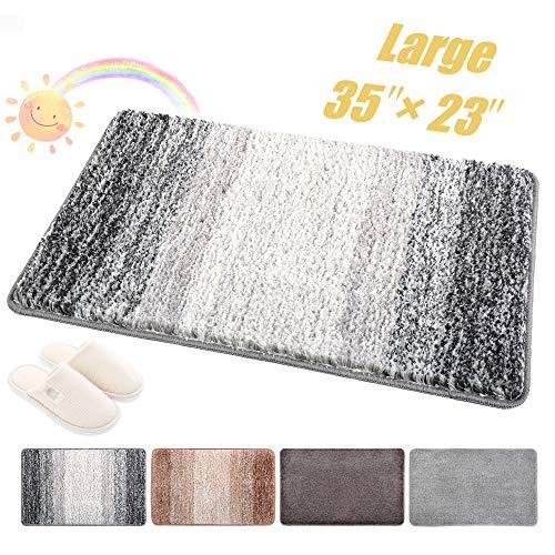 Julone Indoor Doormat 23"x35" Front Door Mat Non Slip Rubber Backing Absorbent Mud and Snow Magic Inside Dirts Trapper Mats Entrance Rug Machine Washable -Grey Snowflakes