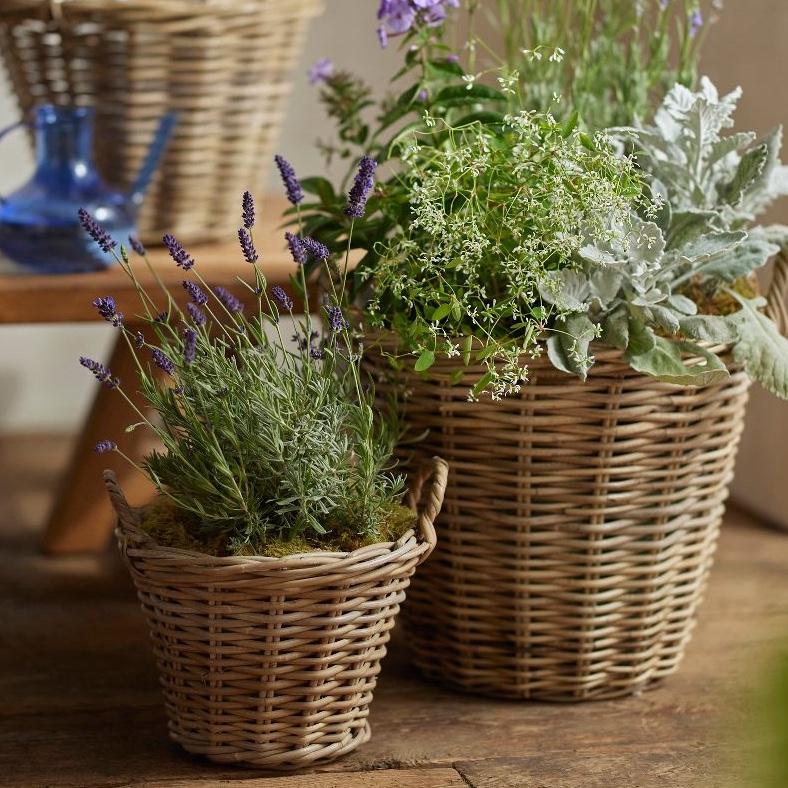 Rattan Tapered Basket Planter