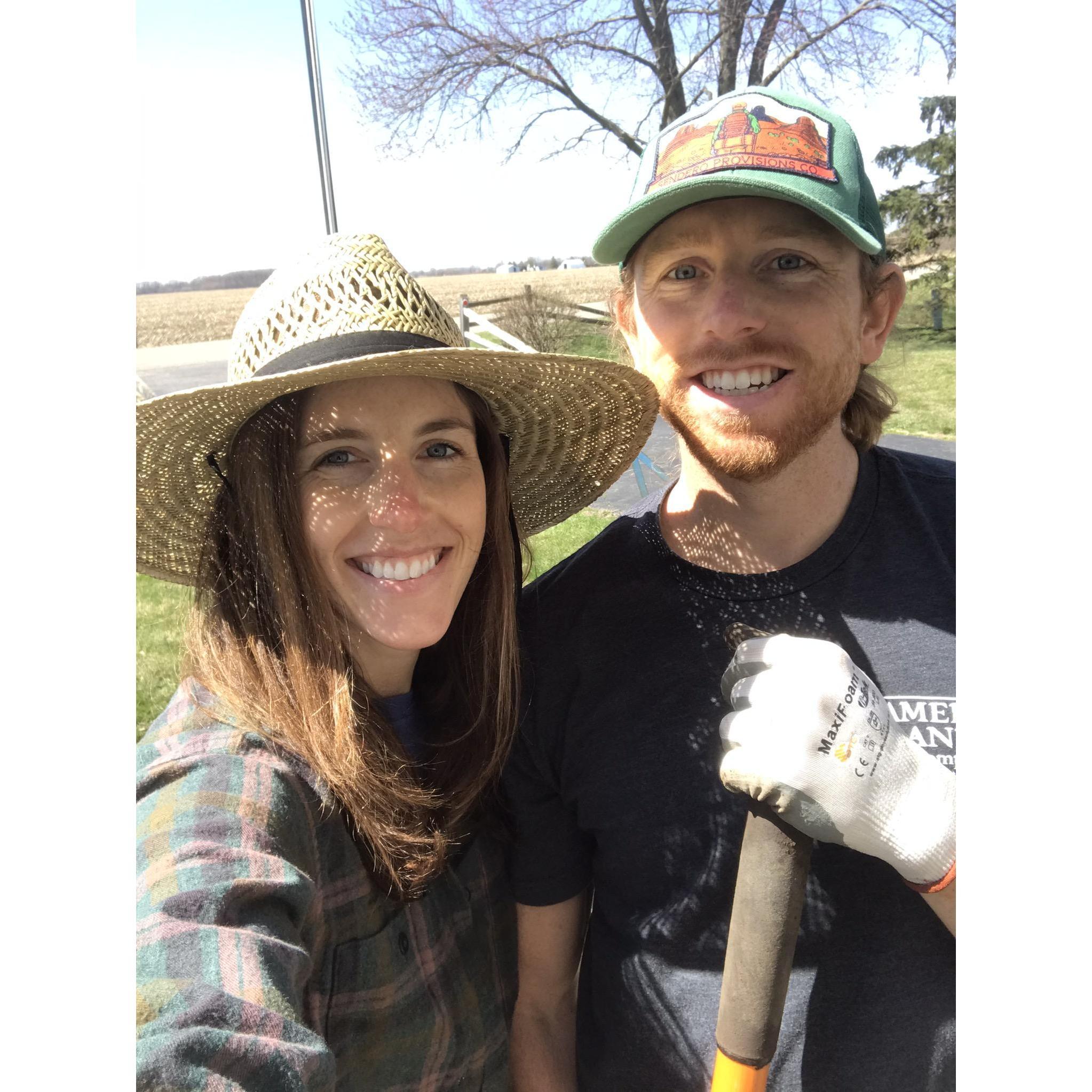 Spring planting at Jordan's house