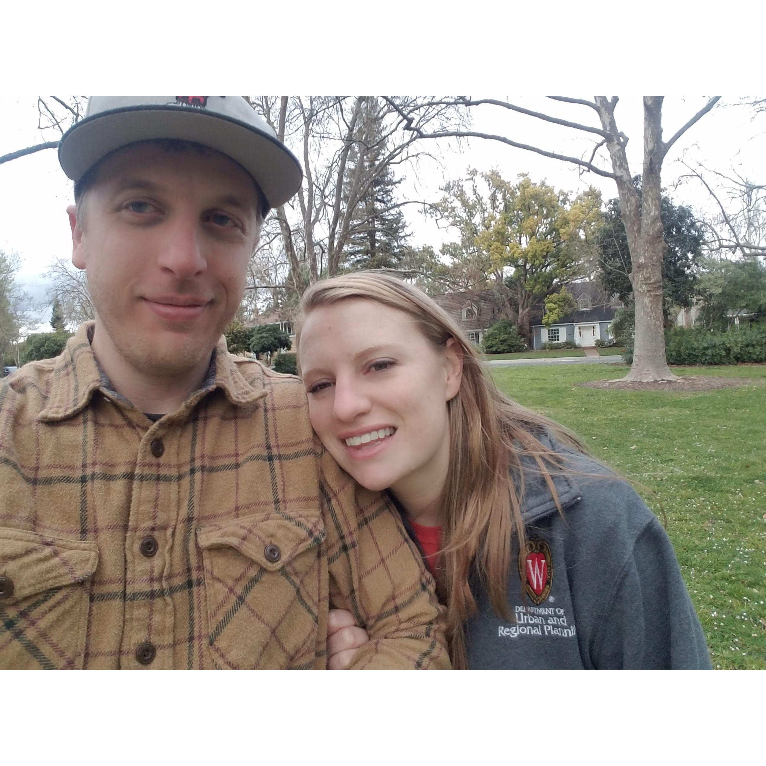 Back in our grad school days, long-distance dating, before moving to California
