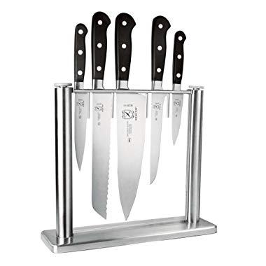 Mercer Culinary M23500 Renaissance 6-Piece Forged Knife Block Set, Tempered Glass Block