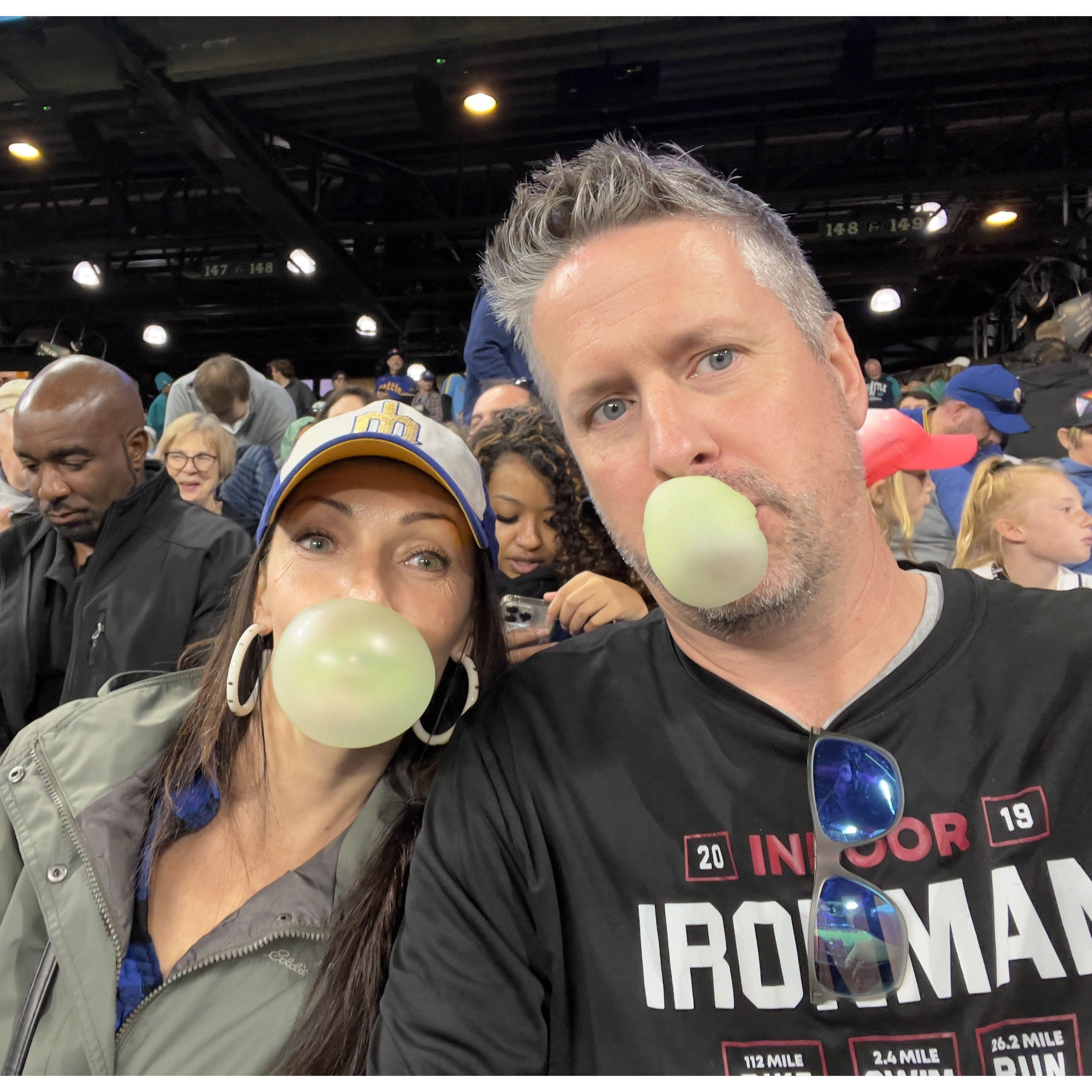 Mariners game- increasing the competition with a bubble gum contest