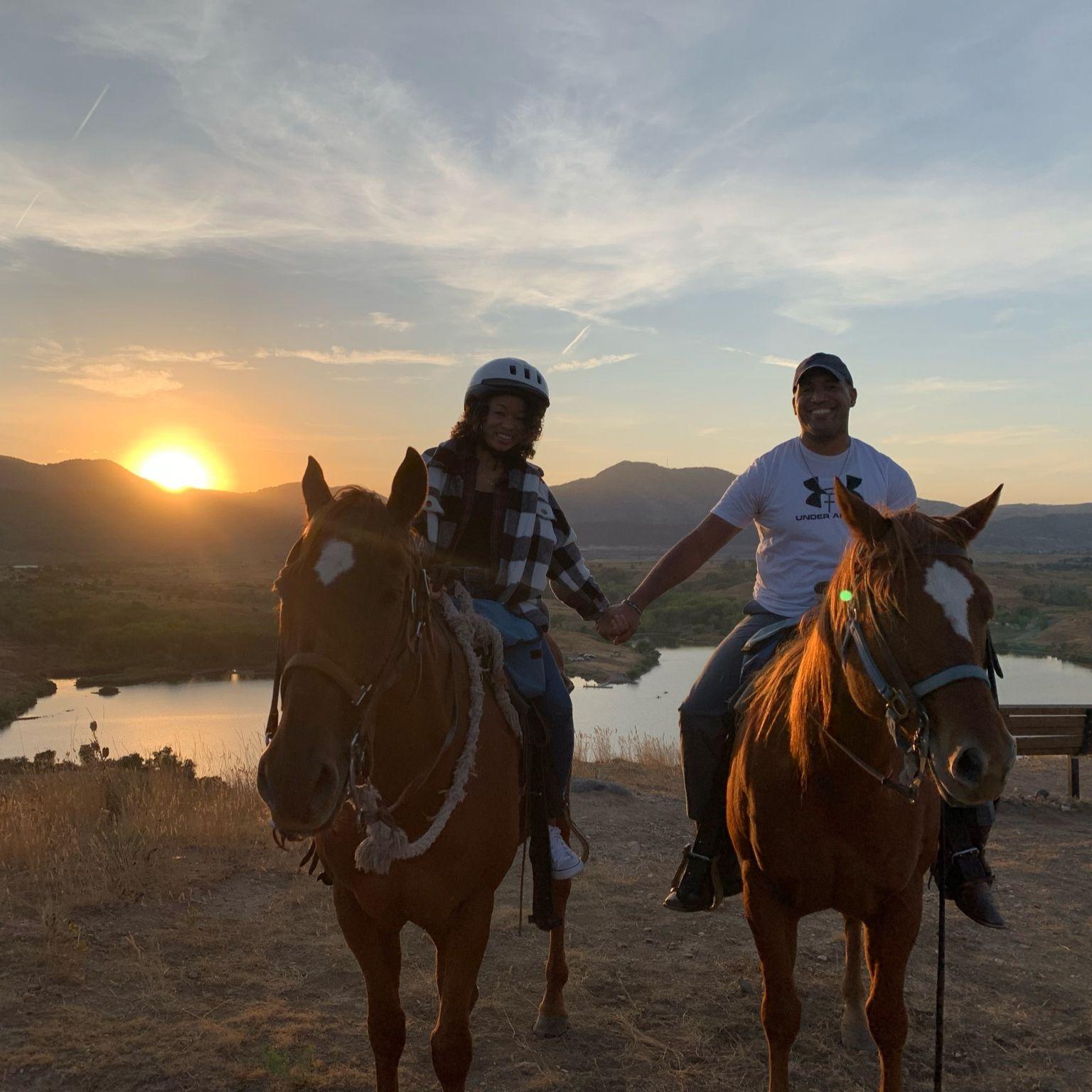 Sunset horseback riding in Colorado for Reggie's birthday. 10/10