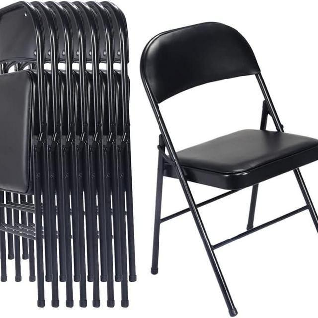 Simpli-Magic Folding Chairs with Padded Cushion and Back, Padded Folding Chairs (6 Pack) for Home and Office, Indoor and Outdoor Events