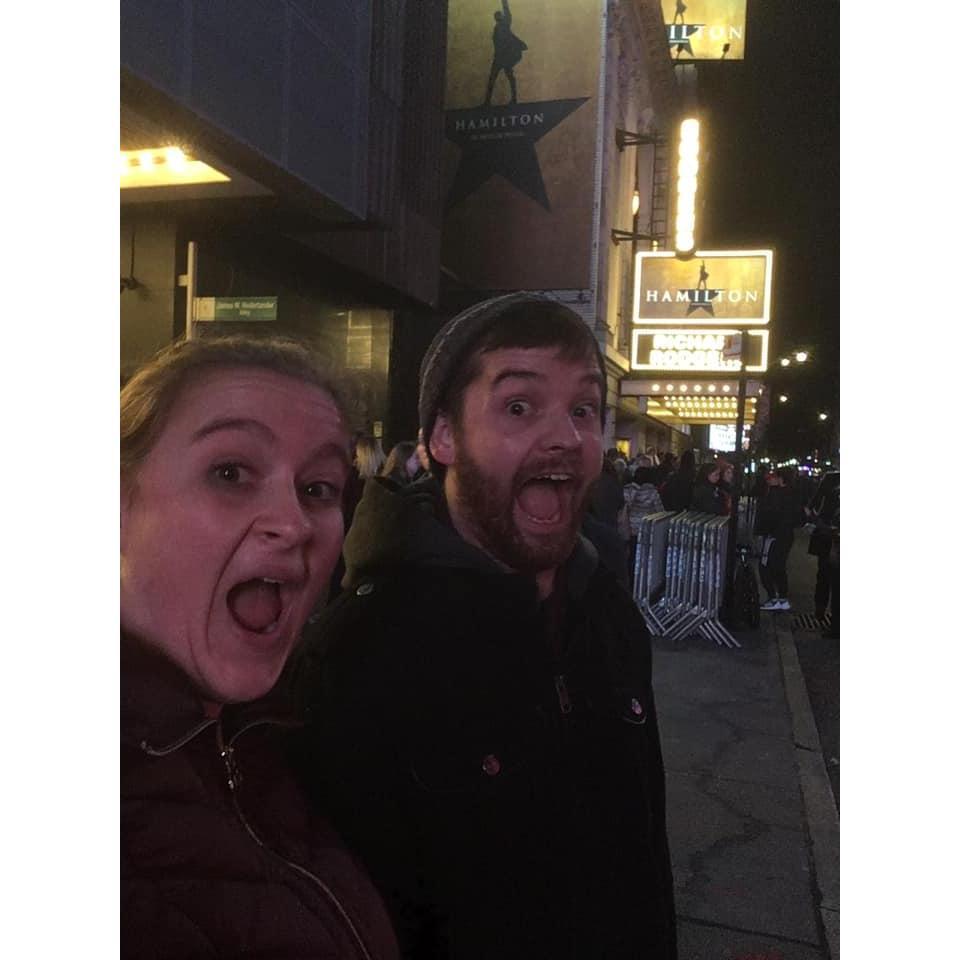 The night we finally saw Hamilton! Richard Rogers Theater, NYC, Fall 2018.