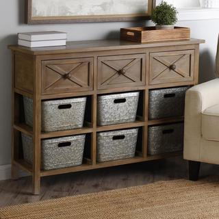 Cara Wood 3-Drawer Console