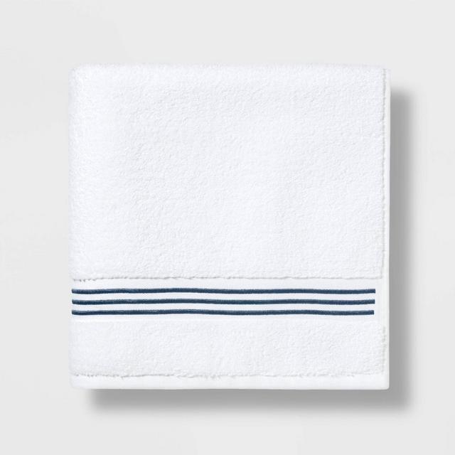 Bath Towel Dark Blue Stripe - Threshold Signature™