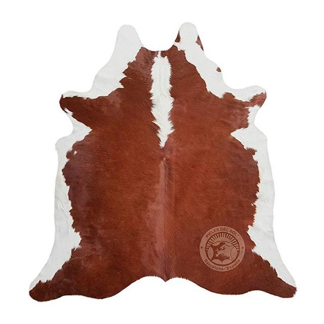 Hereford Brown and White Cowhide Rug Large 5ft x 7ft 150cm x 210cm Brazilian