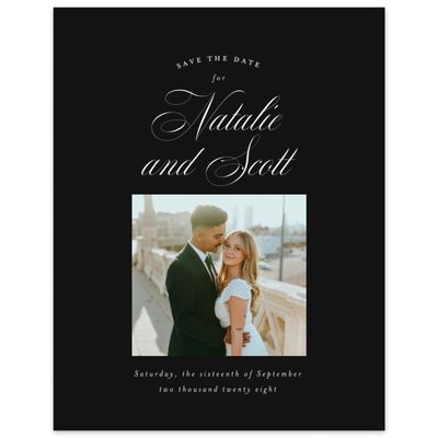 Black Modern Wedding Digital Save the Date - Marvis Photo