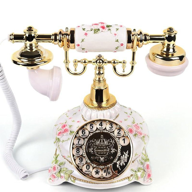 FESTRING Audio Guest Book Wedding Phone with Vintage Design, Rotary Dial Design,Record Customized Audio Message Guest Book for Wedding, Party and Gathering,White（ Striped）