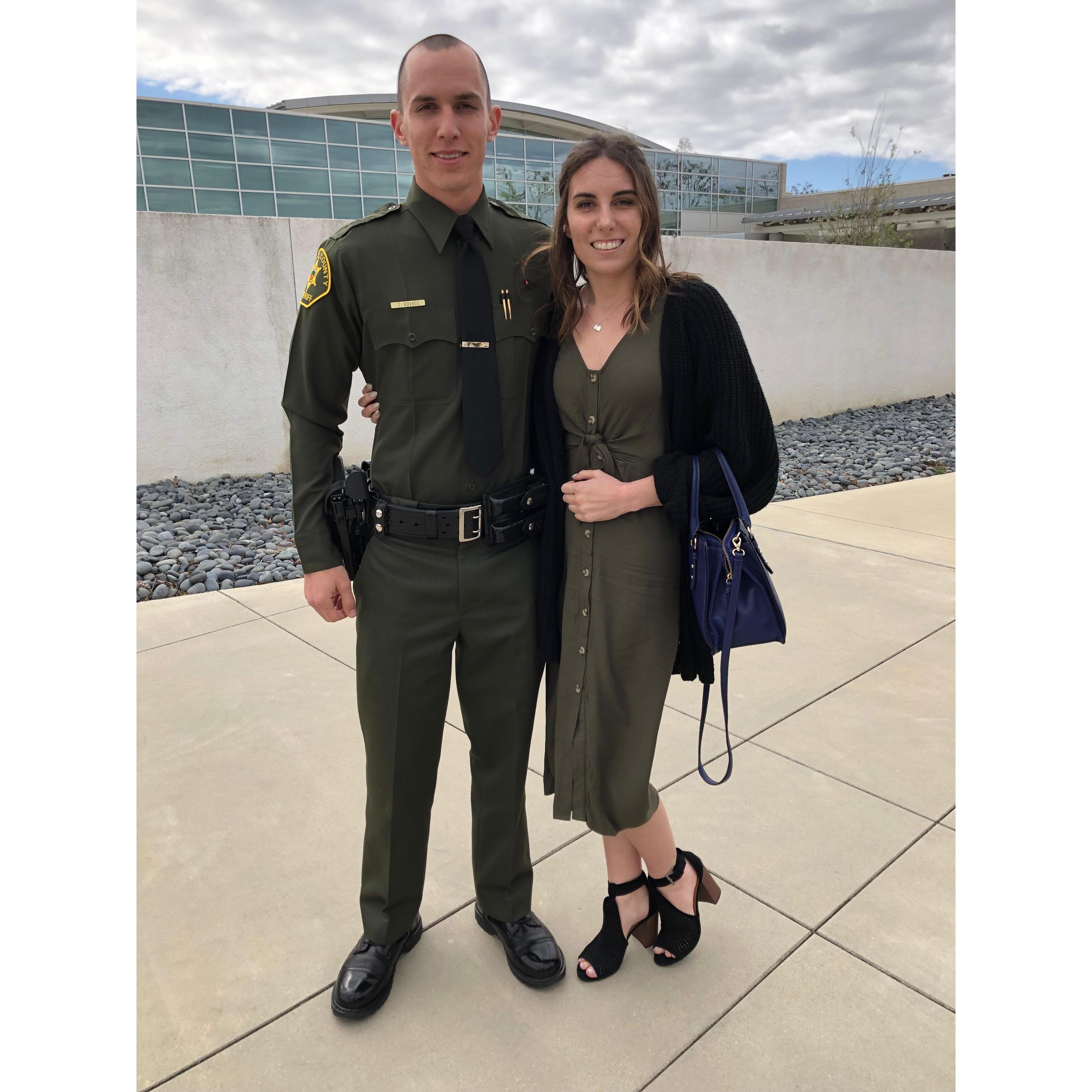 The day Tim graduated from the Sheriff's Academy.