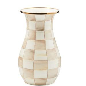 Mocha Check Tall Vase