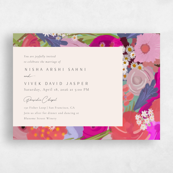 Blossom Landscape | Ebony | Zola Wedding Invitations