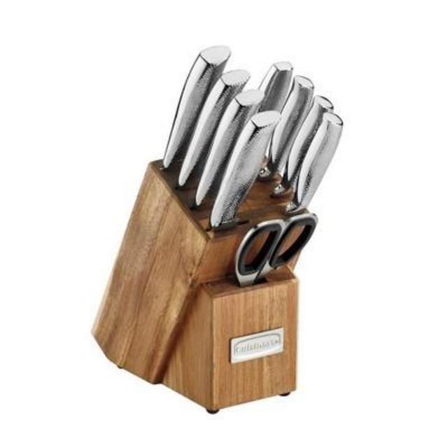 Cuisinart Classic 10pc Stainless Steel Hammered Knife Block Set - C77SSH-10PT