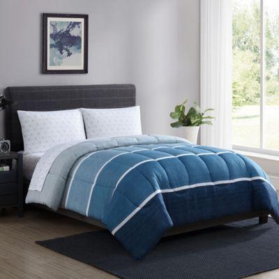 Newport 5-Piece Reversible Caifornia King Comforter Set in Navy