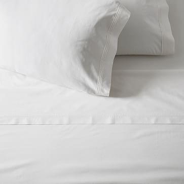 Organic Percale Pleated Edge Sheet Set & Pillowcases - White (queen)