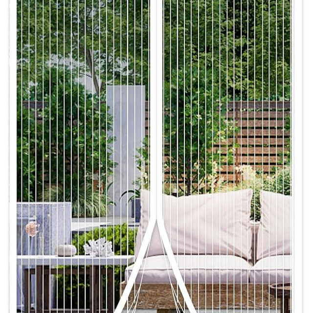 METAONLY Magnetic Screen Door Fits Door Size 30" x 80", Screen Door Mesh,Door Screen Magnetic Closure for Patio Door Enjoy Air Fresh-White, Actual Screen Size 32" x 81"