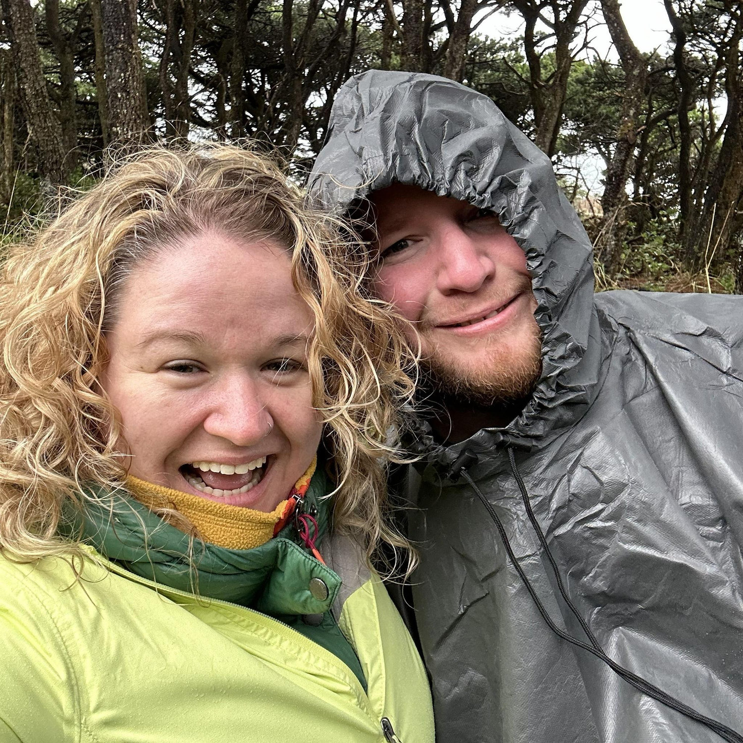 A rainy trip to the beach together