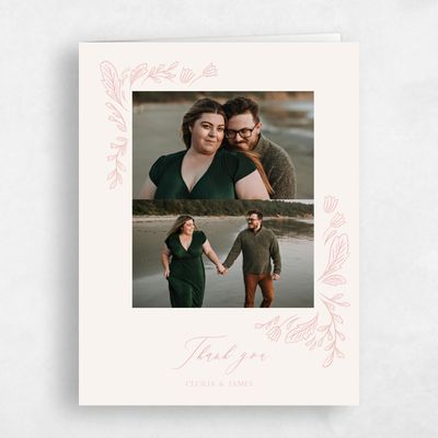 Dusty Peach, Pink Wedding Thank You - Caleania Multiphoto
