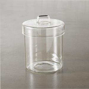 pincher glass canister with lid