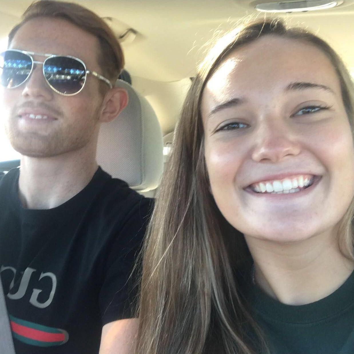 This was Megan's first trip back to Lima from college and being long distance from Joseph! The smile says it all
