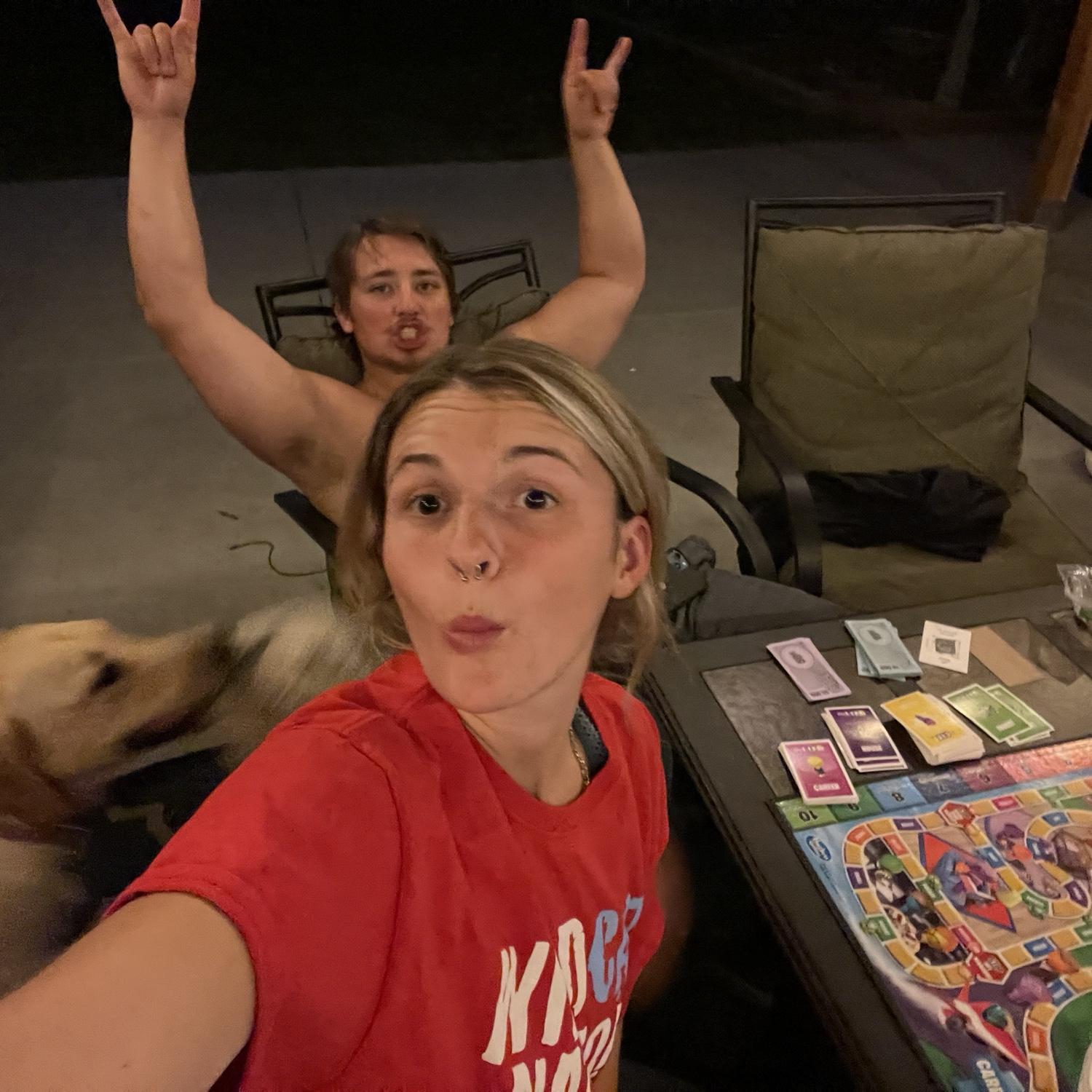Playing board games together!
