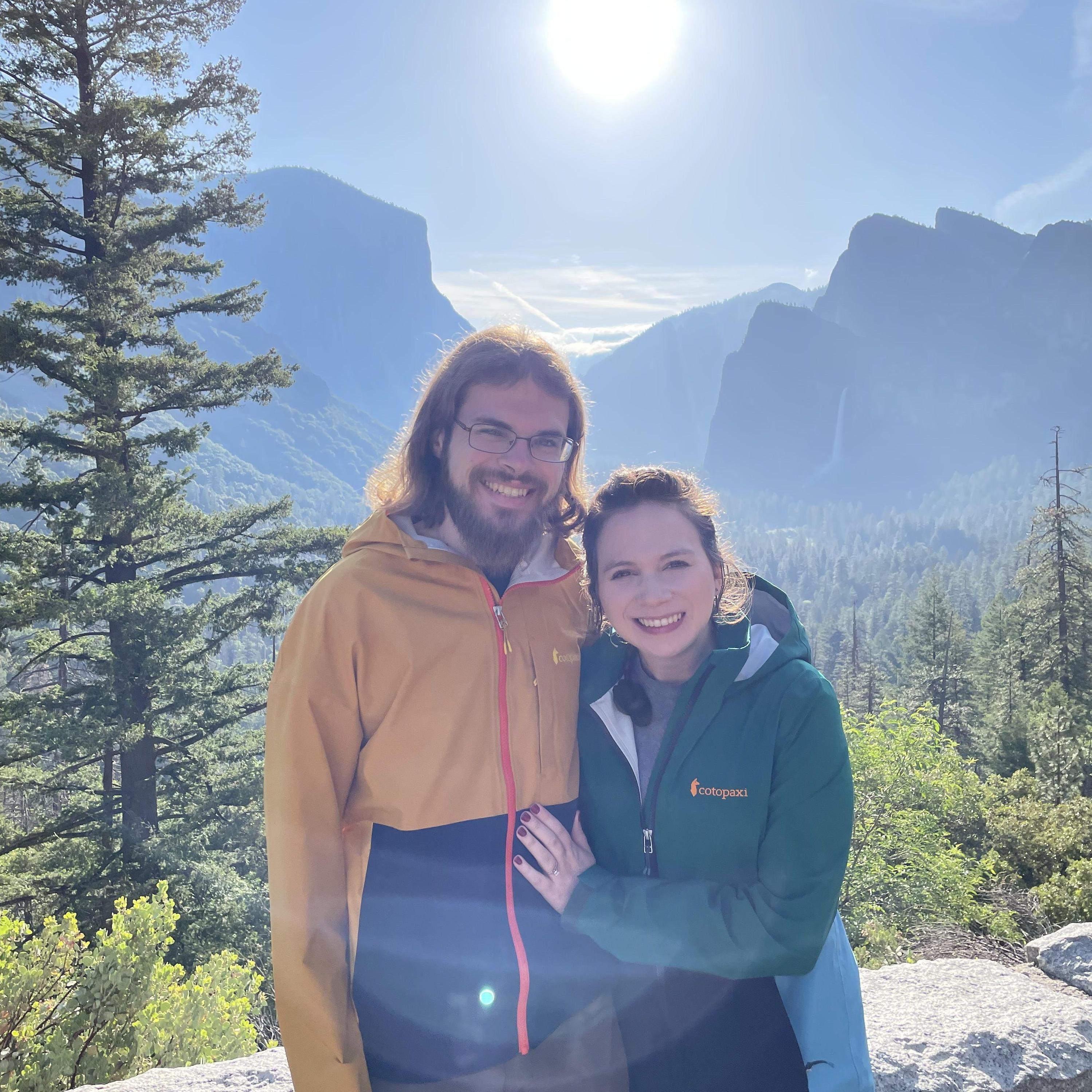 One of the most iconic backgrounds at Yosemite: Tunnel View! This was taken the morning after we got engaged.