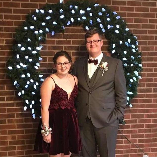 This photo was taken at Seth and Gillienne's senior Santa Switch dance.