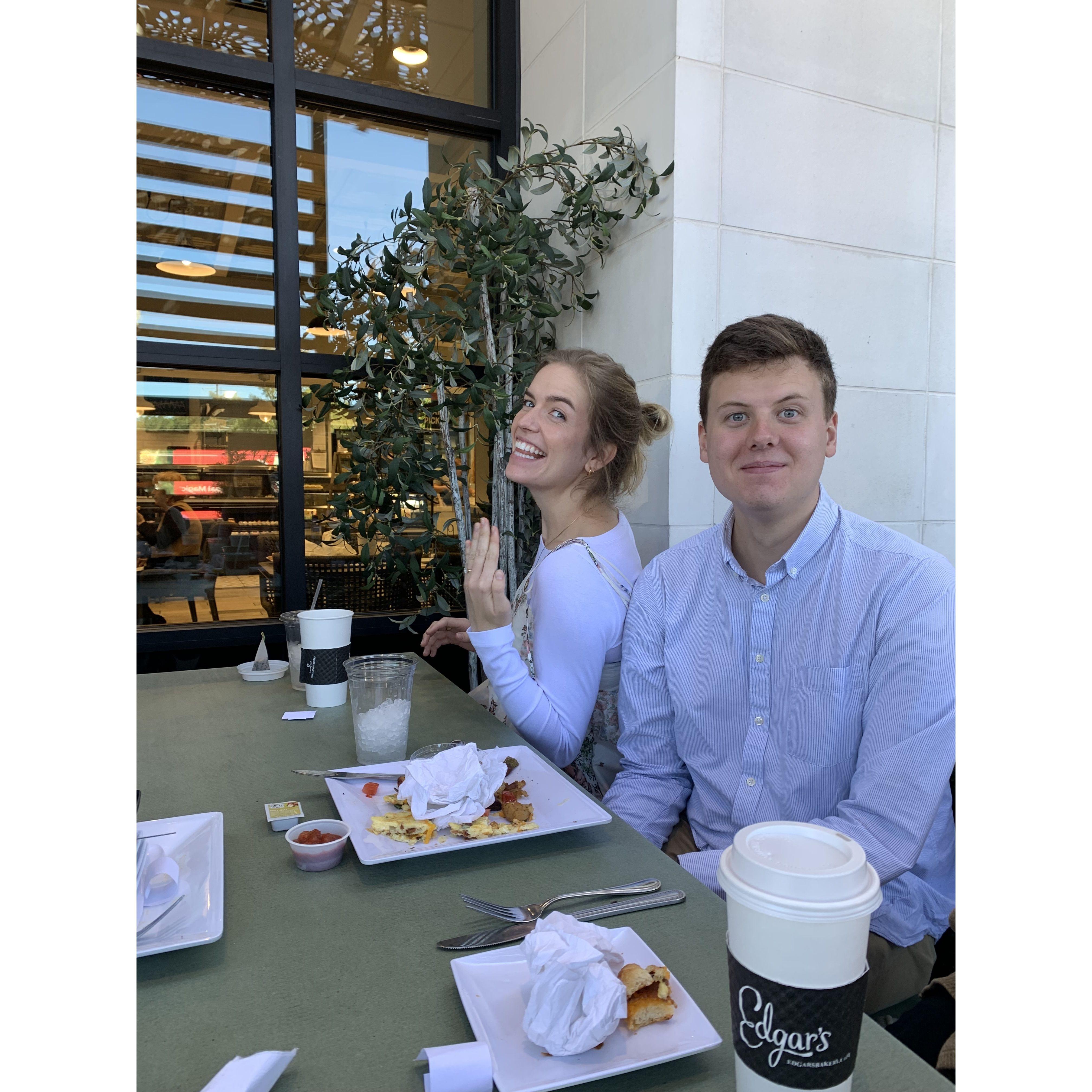 ENGAGED woo hoo! Brunch with friends afterwards. October 2022