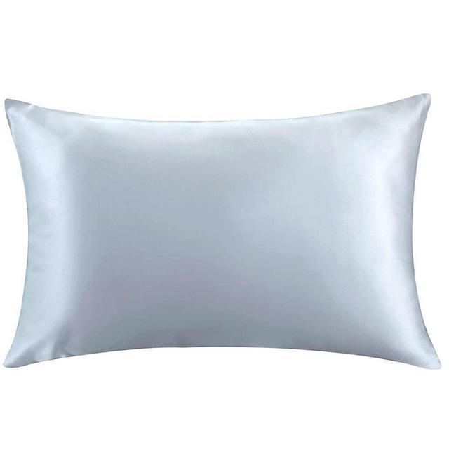 ZIMASILK 100% Mulberry Silk Pillowcase for Hair and Skin,with Hidden Zipper,Both Side 19 Momme Silk, 1pc (Queen 20''x30'', Light Gray)