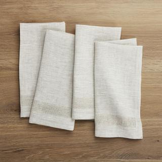 Conrad Dark Natural Linen Napkins, Set of 4