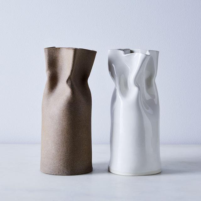 Handmade Ceramic Paper Bag Vase