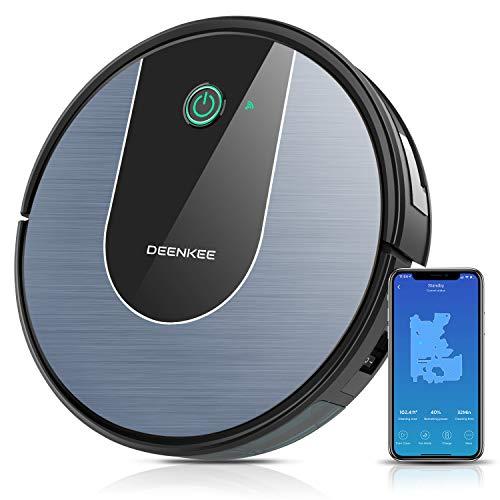 DeenKee DK700 Robot Vacuum, Wi-Fi,App Control, 1400Pa High Suction, 2.9 inch Super-Thin, 6 Cleaning Modes, Quiet, Work with Alxea, Robotic Vacuum Cleaner for Pet Hair, Hard Floor, Carpet